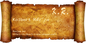 Kolbert Róza névjegykártya